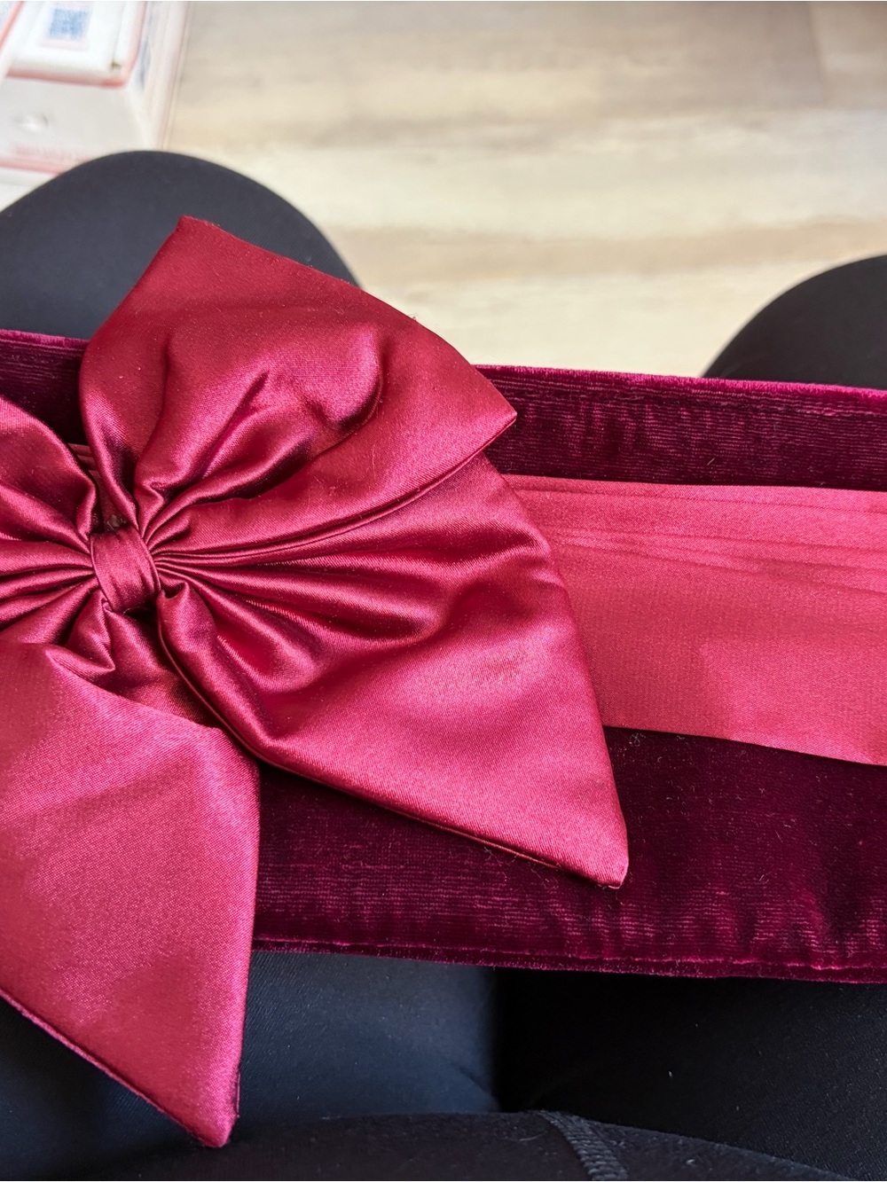 4/$100 Elegant Velvet and Satin Bow PURSE in Deep Red